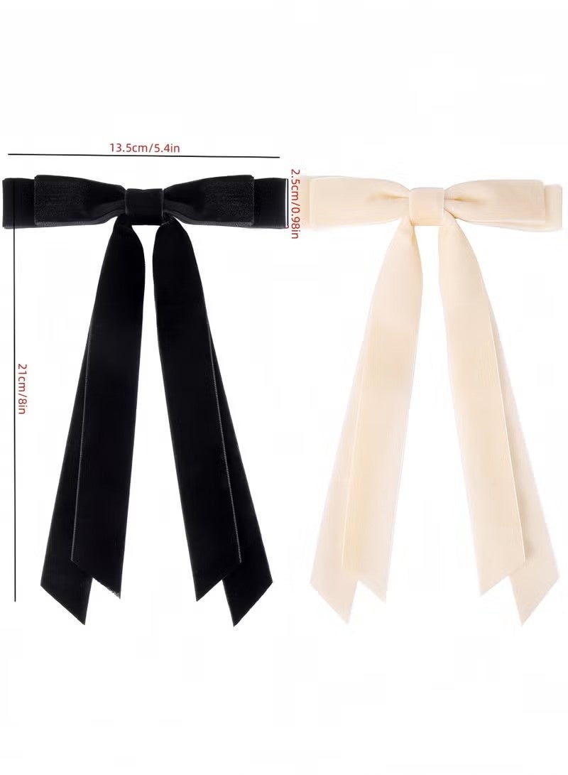 3 قطع من فيونكات الشعر المخملية، مشبك شعر باللون البيج والنبيذ الأحمر والأسود، إكسسوارات حامل ذيل الحصان، مشابك معدنية، فيونكة شعر للنساء والفتيات والأطفال الصغار والمراهقين - Image 4